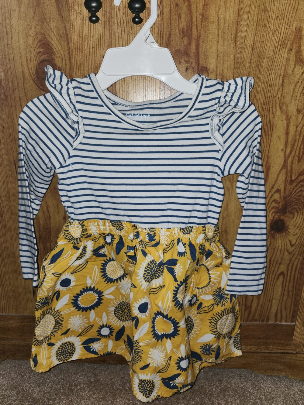 Cat & Jack Navy and White Striped Toddler Dress